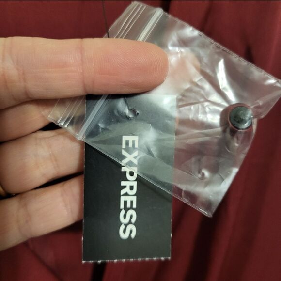 Express Red Wine Burgandy Special Occasion Holiday Dress, S New w/Tag - Picture 9 of 10